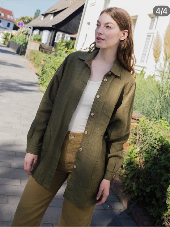 notPERFECTLINEN Tops - notPERFECTLINEN XS Orval Oversized Shirt in Gray Checks